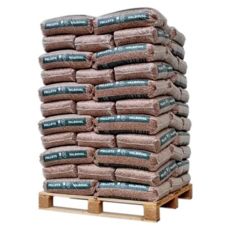 Palete de pellets DIN Plus (65 sacos) por carga de camião